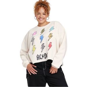 ACDC Grayson Threads Lightning Sweatshirt XL White‎ Graphic Pullover